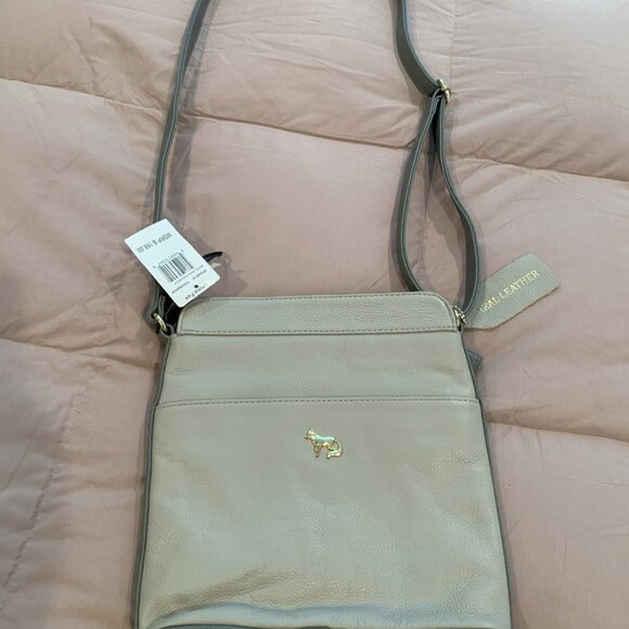NWT Emma Fox Multi Gray Genuine Leather Crossbody Purse New w Tags Attached - Picture 5 of 7
